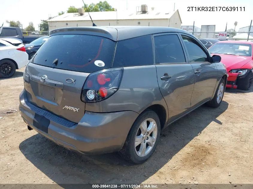 2007 Toyota Matrix VIN: 2T1KR32E17C639111 Lot: 39841238