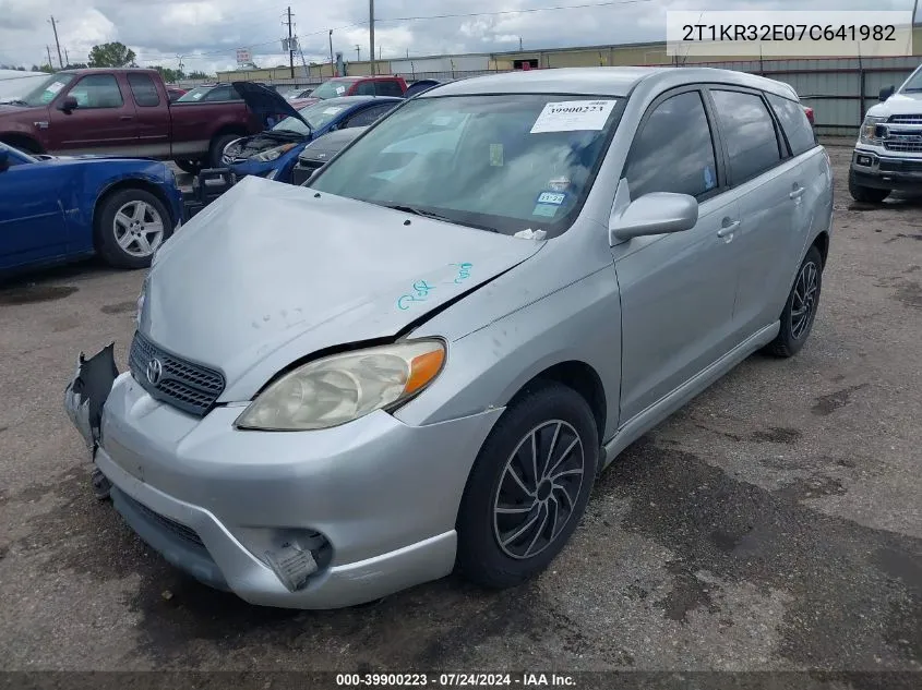 2007 Toyota Matrix Xr VIN: 2T1KR32E07C641982 Lot: 39900223