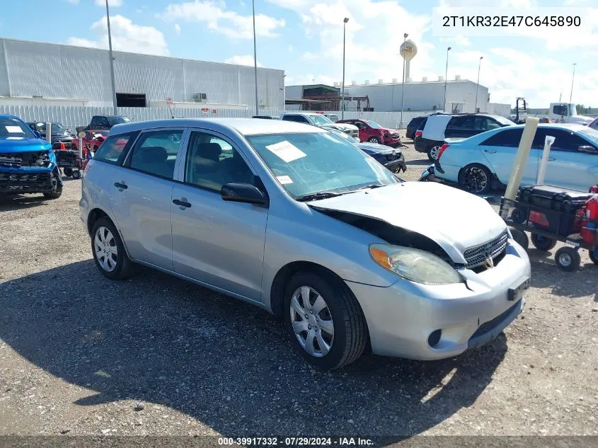 2007 Toyota Matrix VIN: 2T1KR32E47C645890 Lot: 39917332