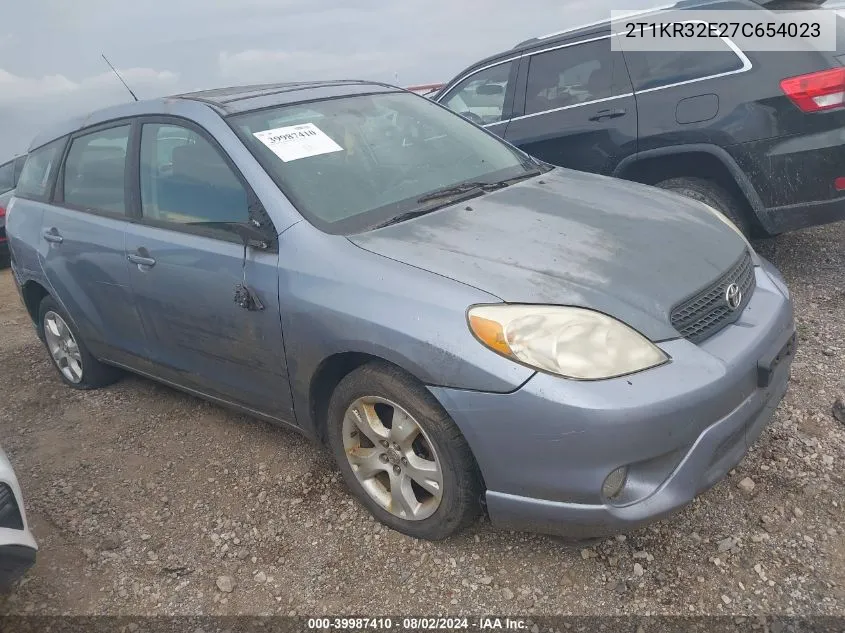 2007 Toyota Matrix Xr VIN: 2T1KR32E27C654023 Lot: 39987410