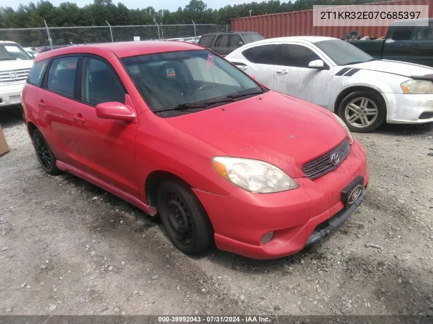 2007 Toyota Matrix Xr VIN: 2T1KR32E07C685397 Lot: 39992043