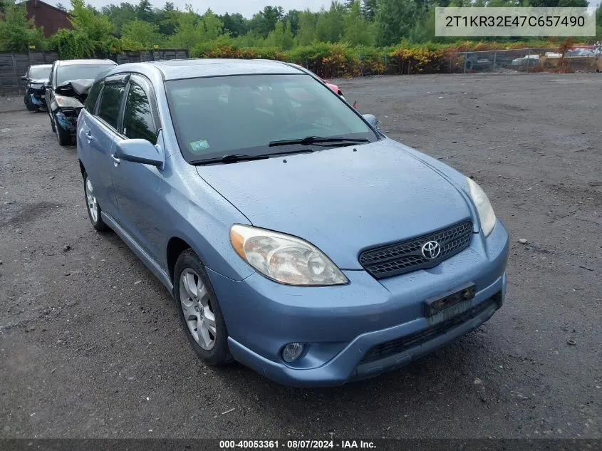 2007 Toyota Matrix Xr VIN: 2T1KR32E47C657490 Lot: 40053361