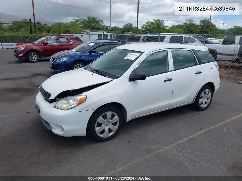 2007 Toyota Matrix Xr VIN: 2T1KR32E47C639846 Lot: 40091911