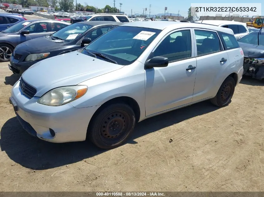 2007 Toyota Matrix VIN: 2T1KR32E27C653342 Lot: 40110588