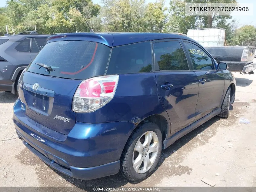 2007 Toyota Matrix Xr VIN: 2T1KR32E37C625906 Lot: 40202305