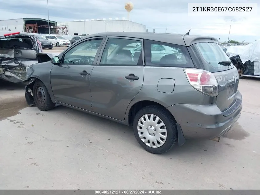 2007 Toyota Matrix VIN: 2T1KR30E67C682927 Lot: 40212127