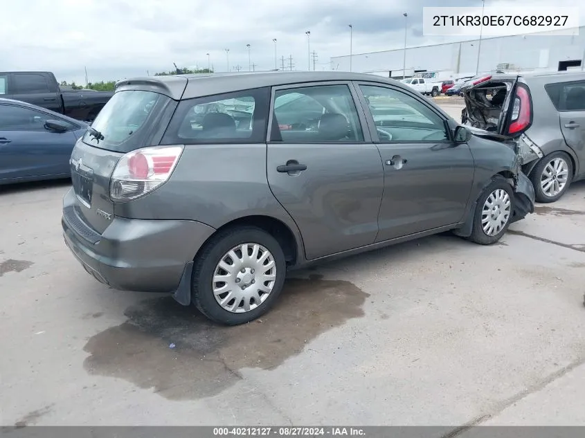 2007 Toyota Matrix VIN: 2T1KR30E67C682927 Lot: 40212127