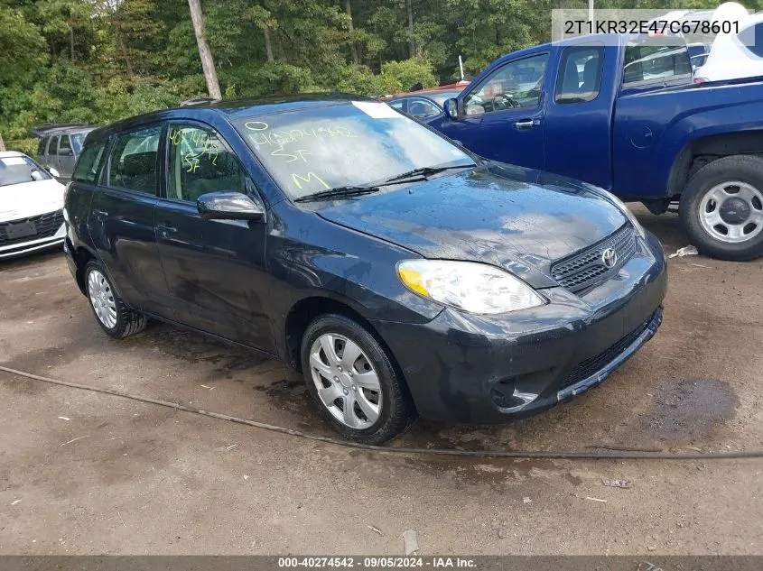 2007 Toyota Matrix VIN: 2T1KR32E47C678601 Lot: 40274542