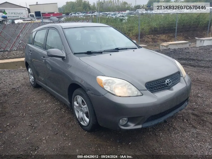 2T1KR32E07C670446 2007 Toyota Matrix Xr