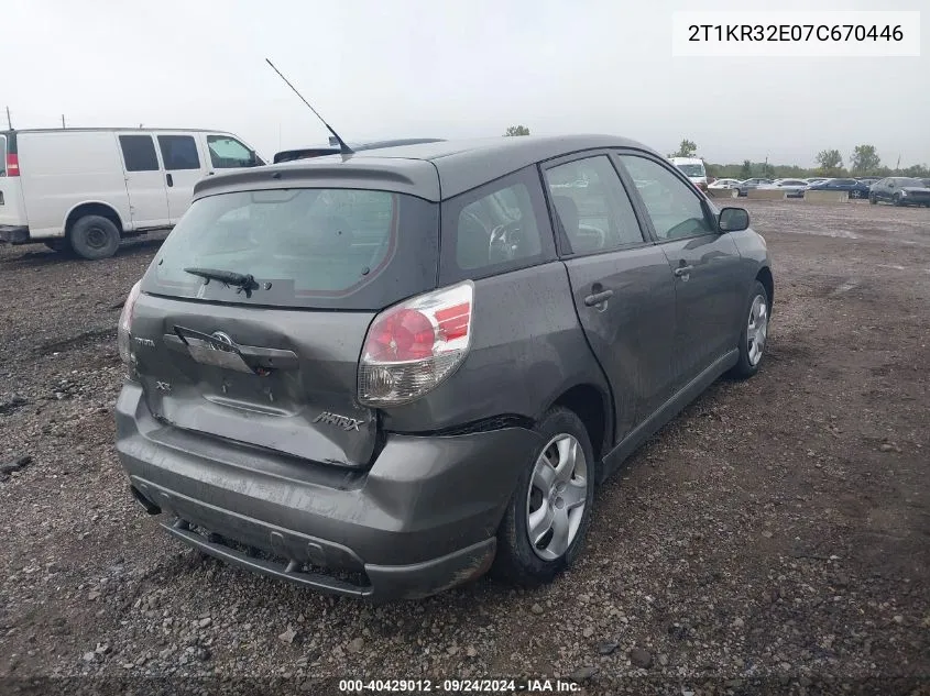 2T1KR32E07C670446 2007 Toyota Matrix Xr