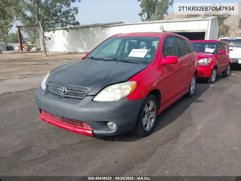 2T1KR32E87C647934 2007 Toyota Matrix Xr