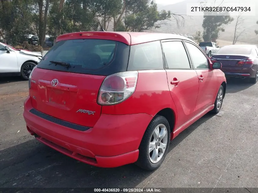 2T1KR32E87C647934 2007 Toyota Matrix Xr