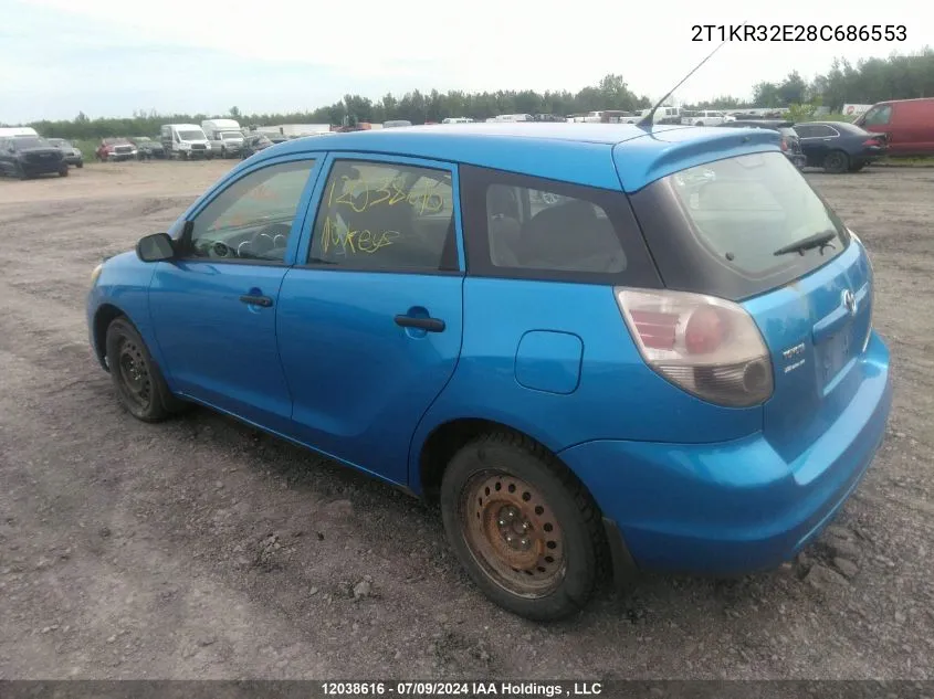 2008 Toyota Matrix VIN: 2T1KR32E28C686553 Lot: 12038616