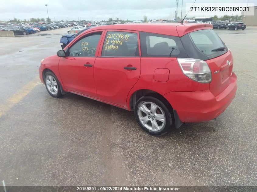 2008 Toyota Matrix VIN: 2T1KR32E98C689031 Lot: 20159891