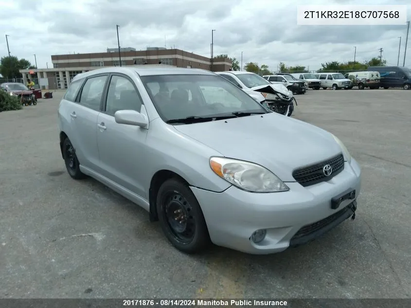 2008 Toyota Matrix Xr VIN: 2T1KR32E18C707568 Lot: 20171876