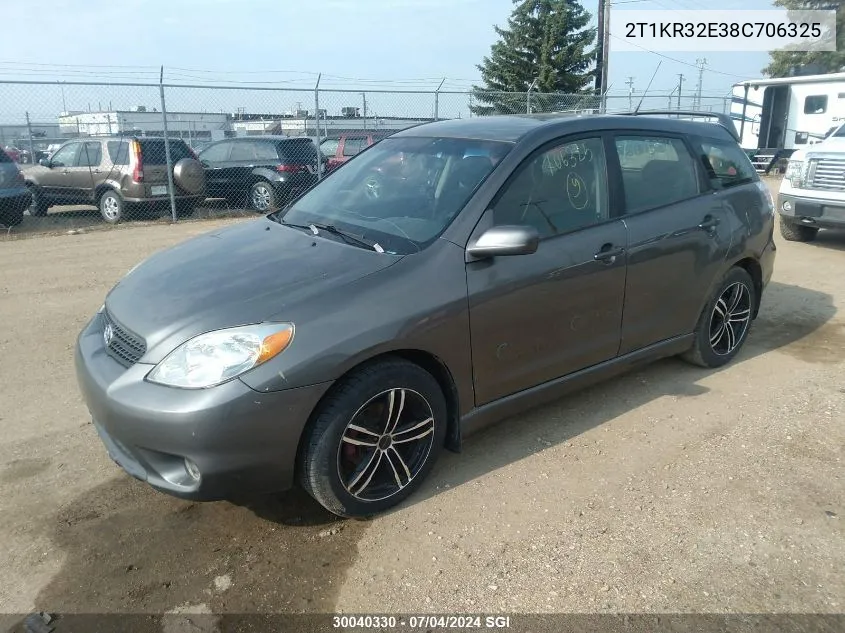 2008 Toyota Corolla Matrix Xr VIN: 2T1KR32E38C706325 Lot: 30040330