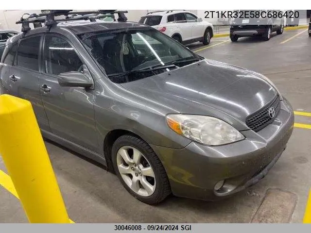 2008 Toyota Corolla Matrix Xr VIN: 2T1KR32E58C686420 Lot: 30046008