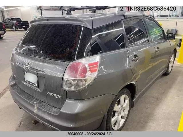 2008 Toyota Corolla Matrix Xr VIN: 2T1KR32E58C686420 Lot: 30046008