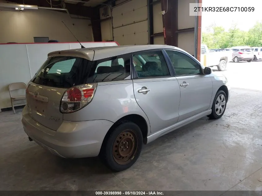 2008 Toyota Matrix Xr VIN: 2T1KR32E68C710059 Lot: 39398998