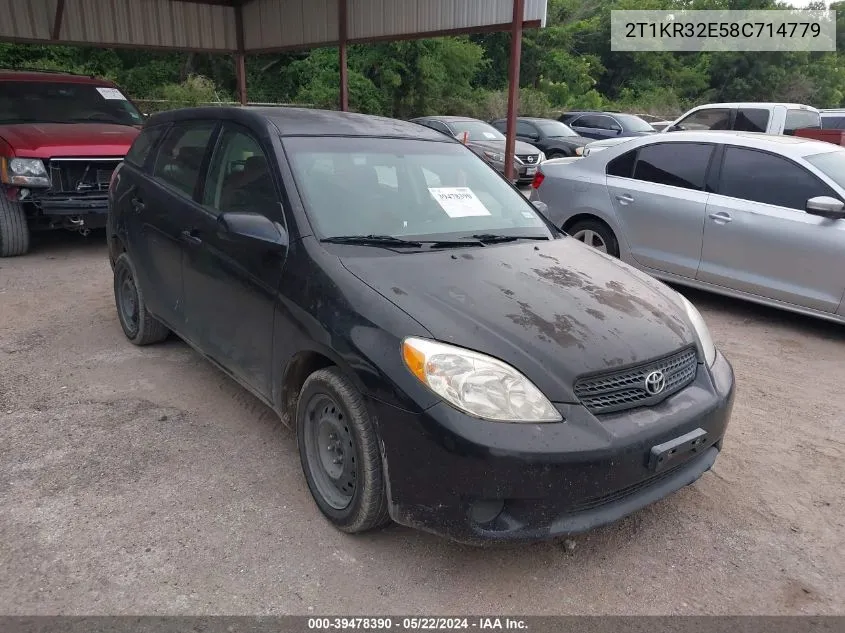 2008 Toyota Matrix VIN: 2T1KR32E58C714779 Lot: 39478390