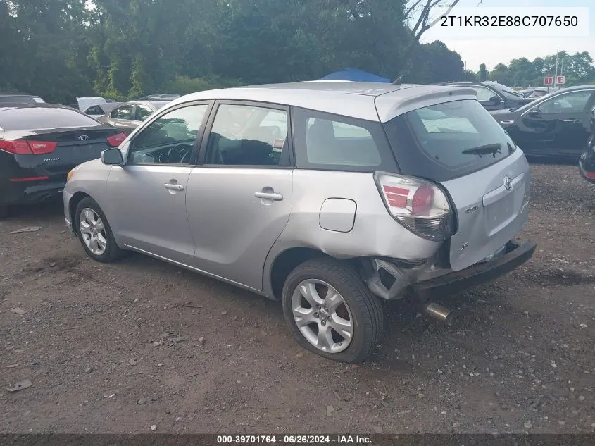 2008 Toyota Matrix Xr VIN: 2T1KR32E88C707650 Lot: 39701764