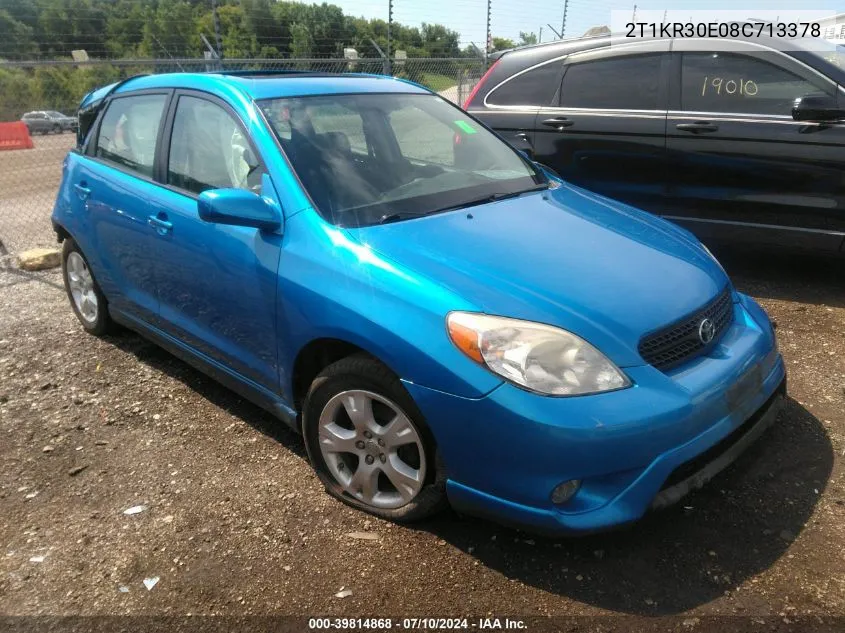 2008 Toyota Matrix Xr VIN: 2T1KR30E08C713378 Lot: 39814868