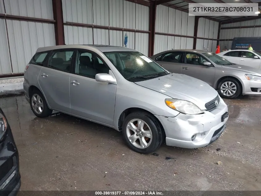 2008 Toyota Matrix Xr VIN: 2T1KR32E78C708031 Lot: 39819377