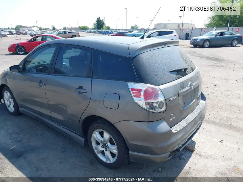 2008 Toyota Matrix Xr VIN: 2T1KR30E98T706462 Lot: 39894246