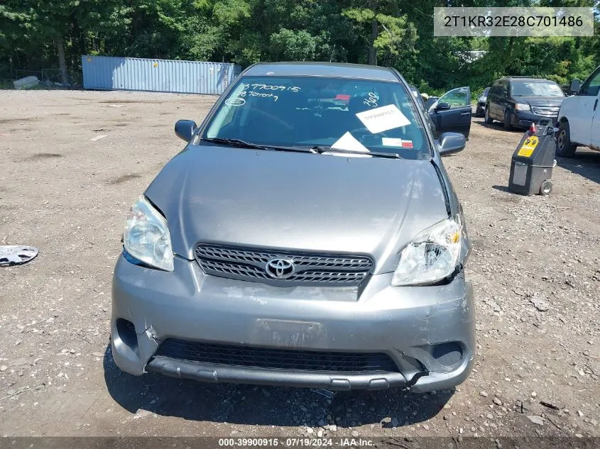 2008 Toyota Matrix VIN: 2T1KR32E28C701486 Lot: 39900915