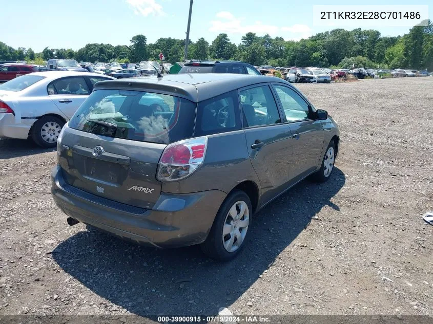 2008 Toyota Matrix VIN: 2T1KR32E28C701486 Lot: 39900915