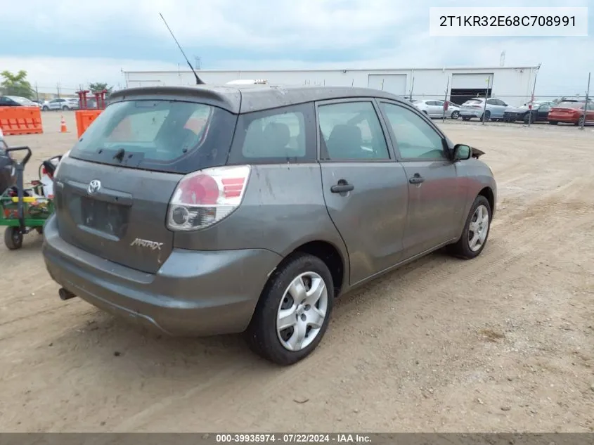 2008 Toyota Matrix VIN: 2T1KR32E68C708991 Lot: 39935974