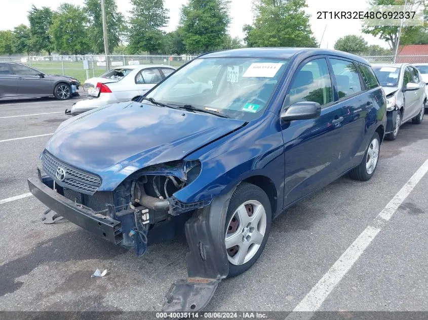 2008 Toyota Matrix VIN: 2T1KR32E48C692337 Lot: 40035114