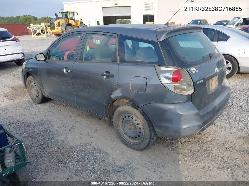 2008 Toyota Matrix VIN: 2T1KR32E38C716885 Lot: 40167226