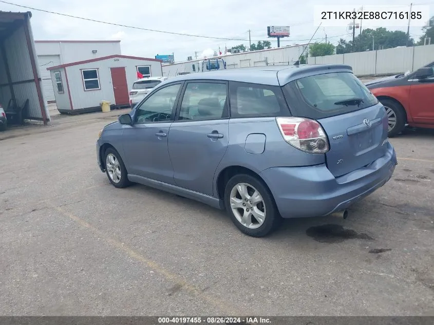 2008 Toyota Matrix Xr VIN: 2T1KR32E88C716185 Lot: 40197455