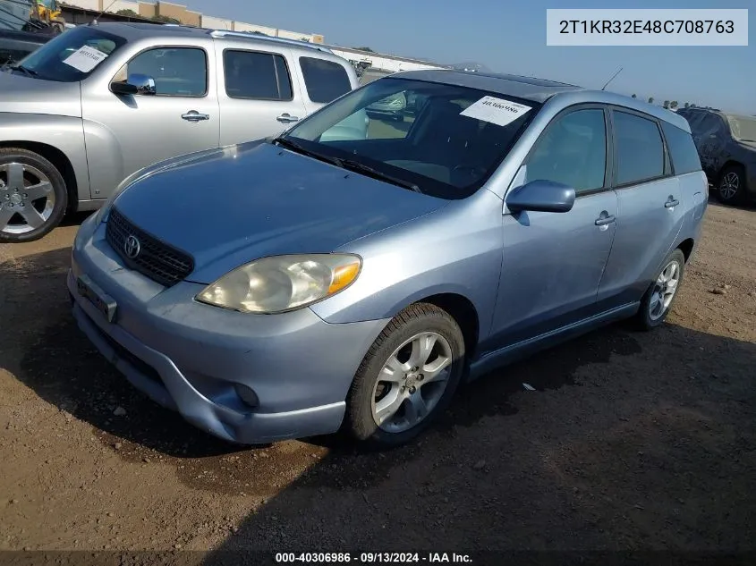 2008 Toyota Matrix Xr VIN: 2T1KR32E48C708763 Lot: 40306986