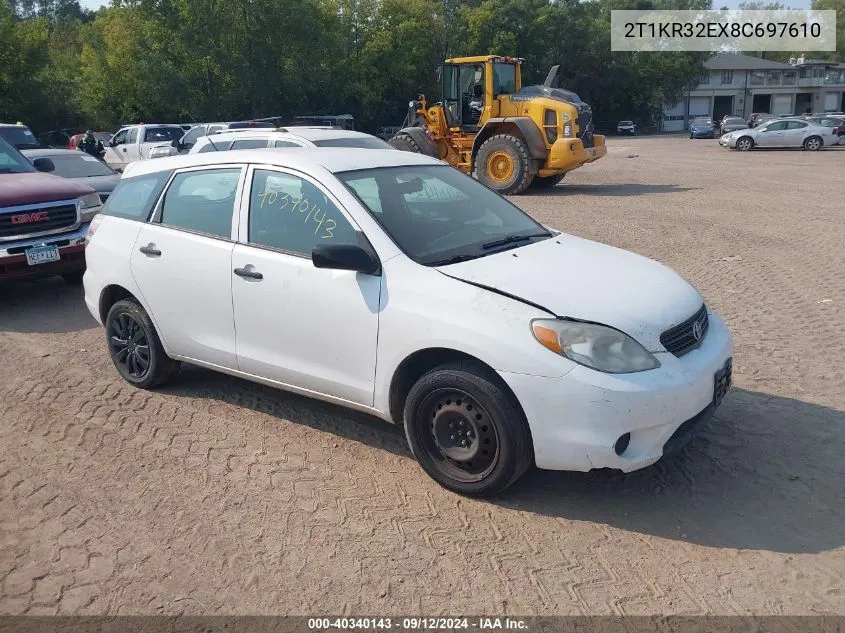 2008 Toyota Matrix Xr VIN: 2T1KR32EX8C697610 Lot: 40340143