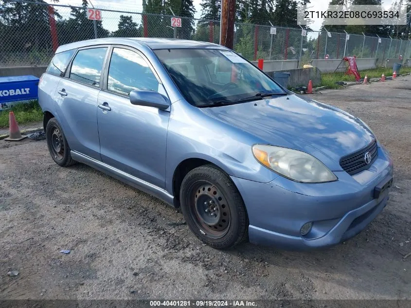 2008 Toyota Matrix Xr VIN: 2T1KR32E08C693534 Lot: 40401281