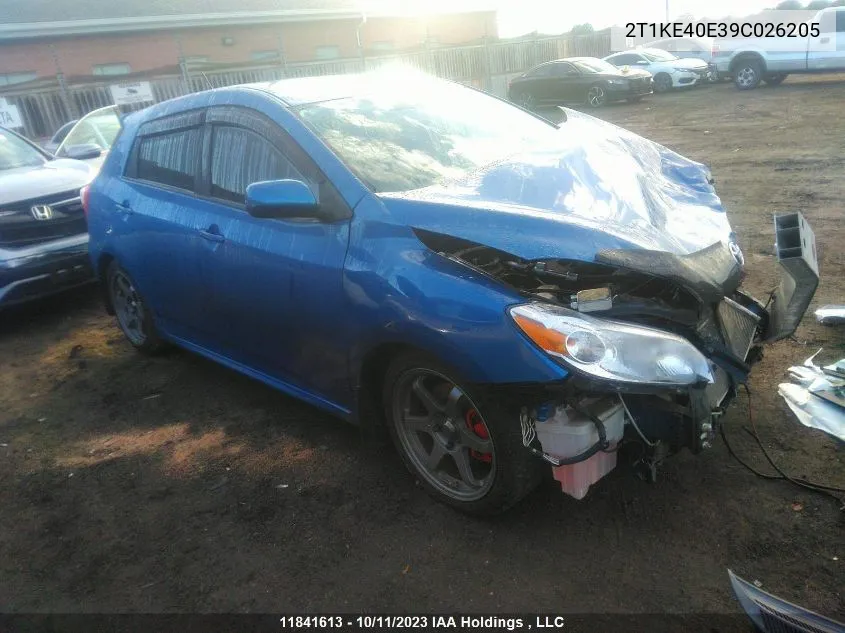 2T1KE40E39C026205 2009 Toyota Matrix Xr