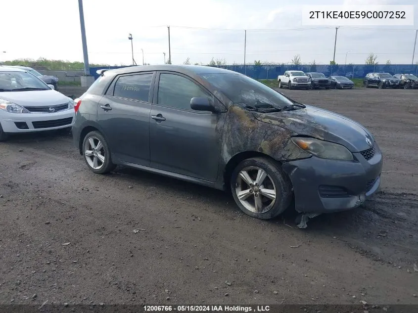 2009 Toyota Matrix Xr VIN: 2T1KE40E59C007252 Lot: 12006766