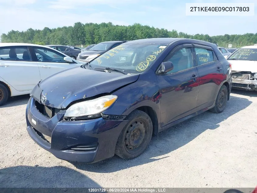 2009 Toyota Matrix Xr VIN: 2T1KE40E09C017803 Lot: 12031729