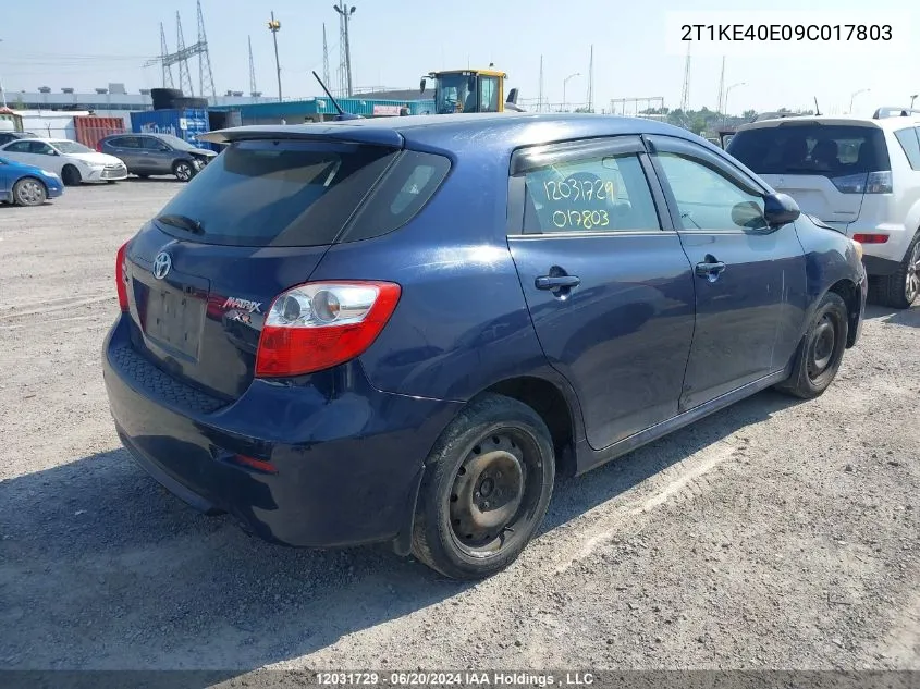 2009 Toyota Matrix Xr VIN: 2T1KE40E09C017803 Lot: 12031729