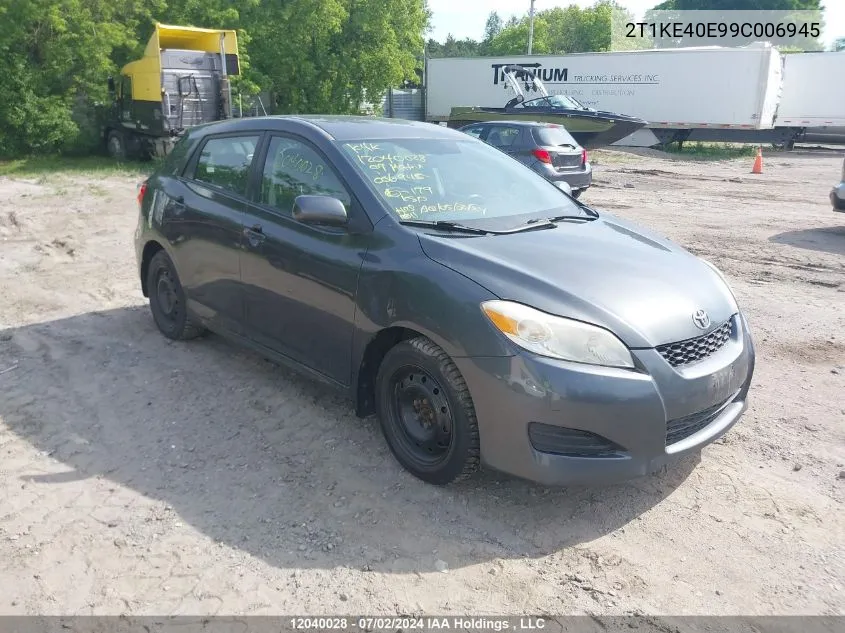 2009 Toyota Matrix Xr VIN: 2T1KE40E99C006945 Lot: 12040028