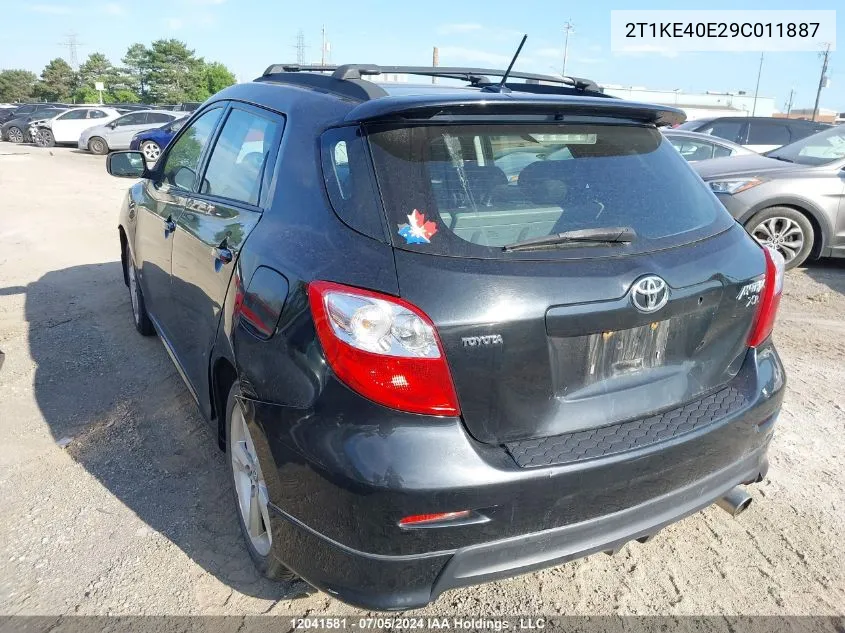 2009 Toyota Matrix Xr VIN: 2T1KE40E29C011887 Lot: 12041581