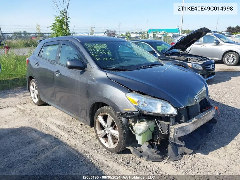 2009 Toyota Matrix VIN: 2T1KE40E49C014998 Lot: 12085195