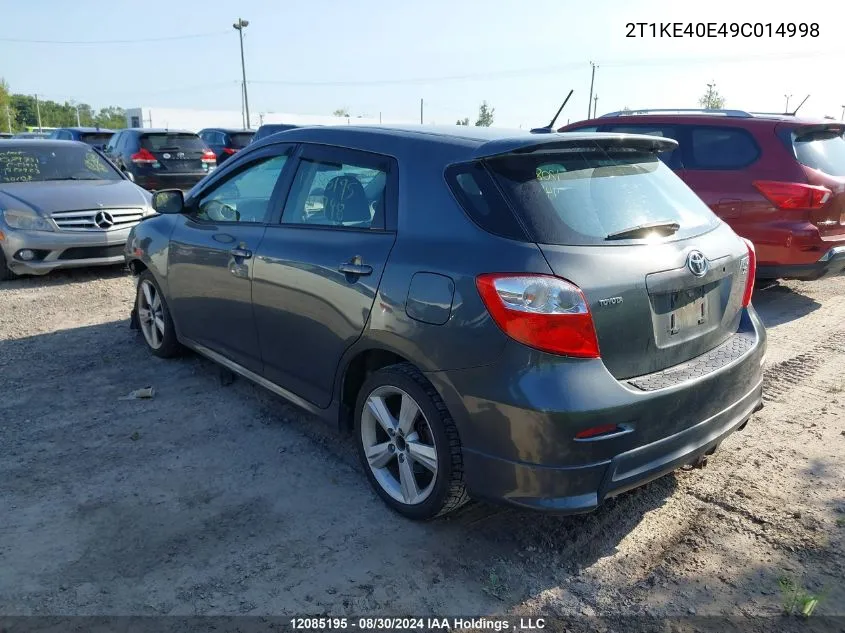 2009 Toyota Matrix VIN: 2T1KE40E49C014998 Lot: 12085195