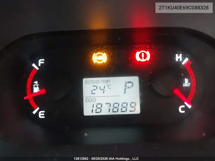 2009 Toyota Matrix VIN: 2T1KU40E69C088328 Lot: 12612862x