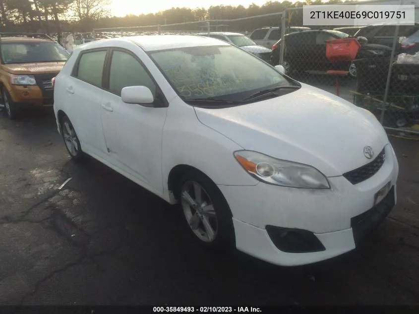 2009 Toyota Matrix S VIN: 2T1KE40E69C019751 Lot: 35849493