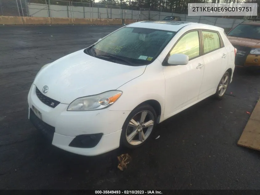 2T1KE40E69C019751 2009 Toyota Matrix S