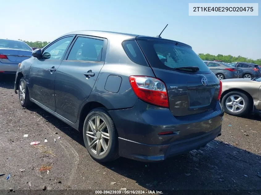 2009 Toyota Matrix S VIN: 2T1KE40E29C020475 Lot: 39423939