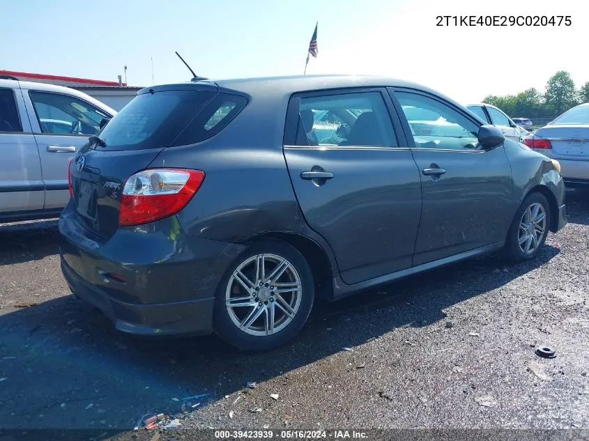 2T1KE40E29C020475 2009 Toyota Matrix S